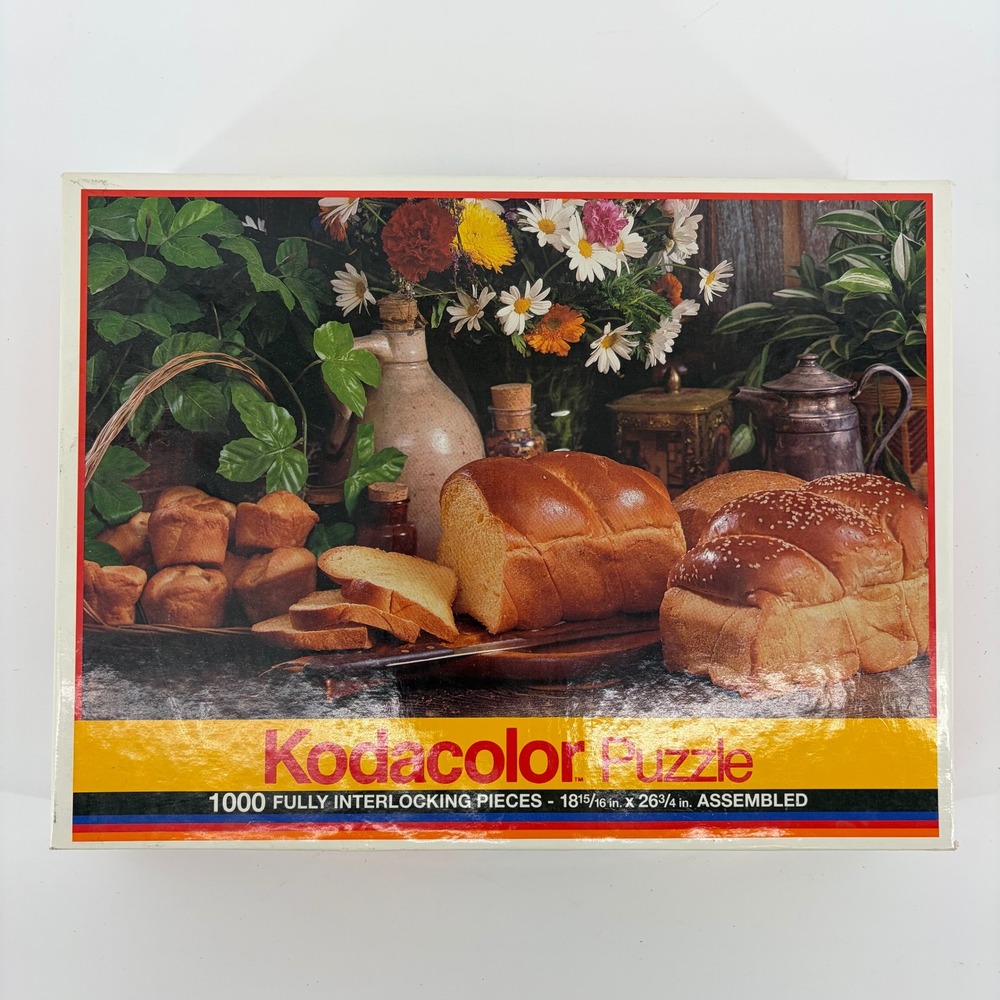 Vintage 1991 Kodacolor Puzzle Rose Art Fresh Bread 1000 Piece Jigsaw 77777